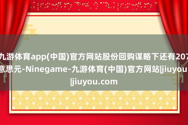 九游体育app(中国)官方网站股份回购谋略下还有207亿好意思元-Ninegame-九游体育(中国)官方网站|jiuyou.com