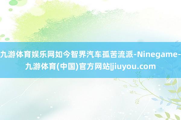 九游体育娱乐网如今智界汽车孤苦流派-Ninegame-九游体育(中国)官方网站|jiuyou.com