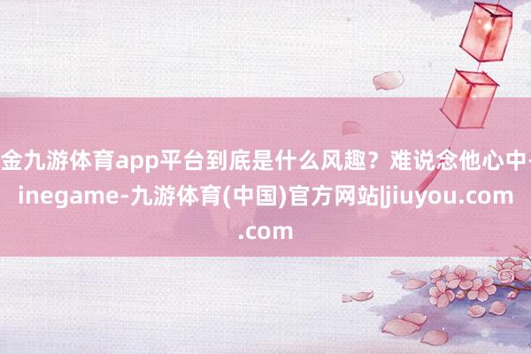 现金九游体育app平台到底是什么风趣？难说念他心中-Ninegame-九游体育(中国)官方网站|jiuyou.com